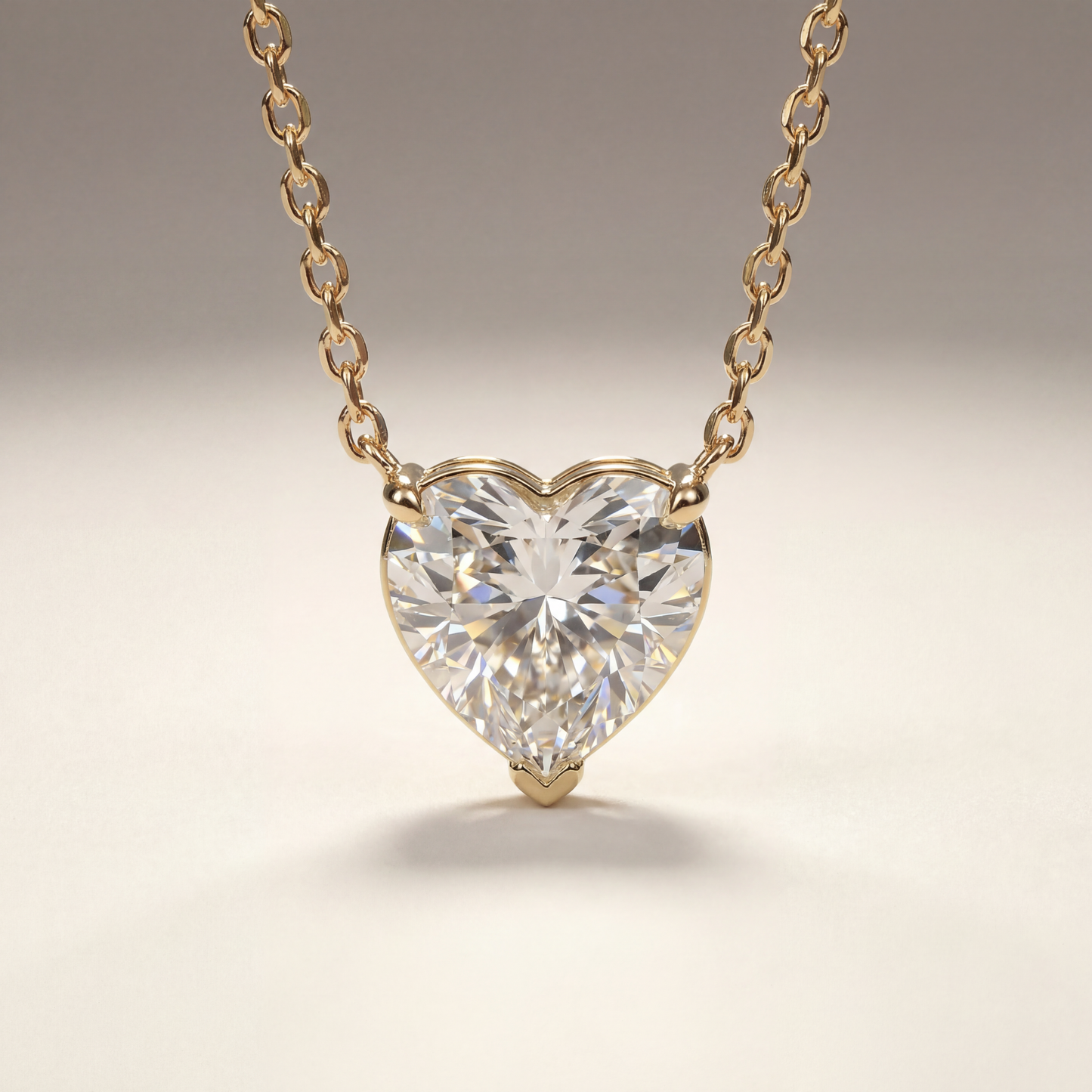 Collana Punto Luce Cuore con Diamante Lab Grown 1,01 ct E-VVS2 in Oro Giallo 18 kt