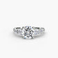 Five Stone Ring with Pavé Band